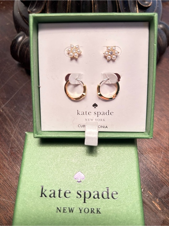 kate spade Jewelry - kate spade Gold Hoop and Pearl Cluster Stud Earring Set